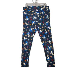 LuLaRoe Disney Alice in Wonderland Blue Leggings PJ Pants Womens Plus Size TC2